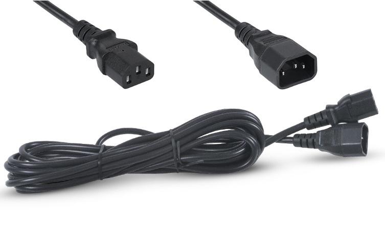 Удлинитель кабель питания PC-189-VDE-5M, 5м, C13-C14, VDE, 10А, черный